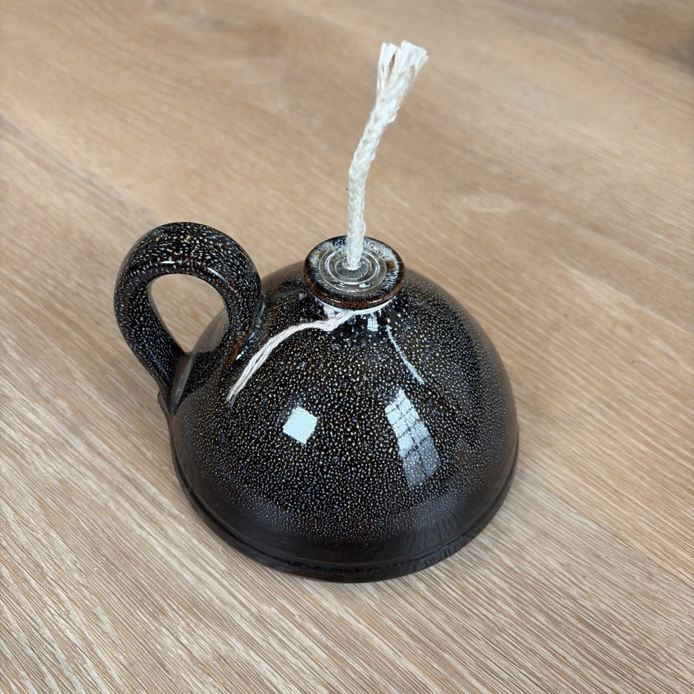 Whynot Pottery Drip Glaze‎ Oil Candle With Handle